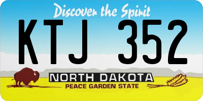 ND license plate KTJ352