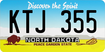 ND license plate KTJ355