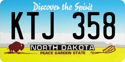 ND license plate KTJ358