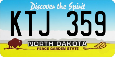 ND license plate KTJ359