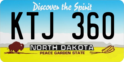 ND license plate KTJ360