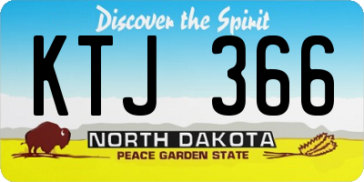 ND license plate KTJ366