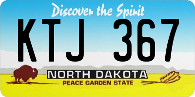 ND license plate KTJ367