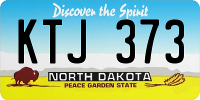 ND license plate KTJ373