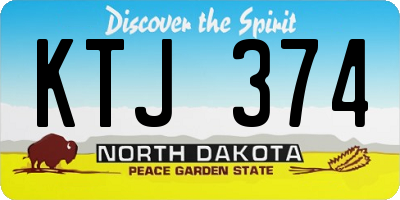 ND license plate KTJ374