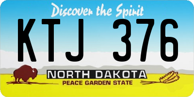 ND license plate KTJ376