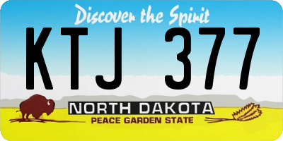 ND license plate KTJ377