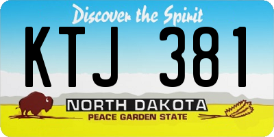 ND license plate KTJ381