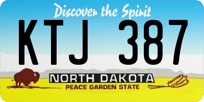 ND license plate KTJ387