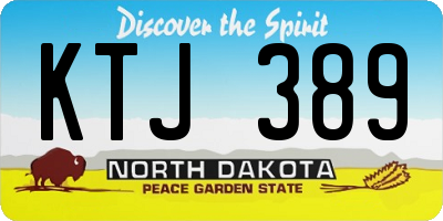 ND license plate KTJ389