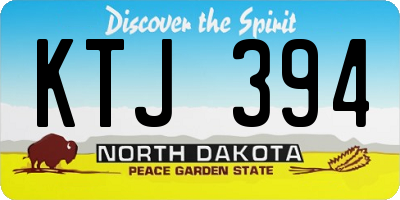 ND license plate KTJ394