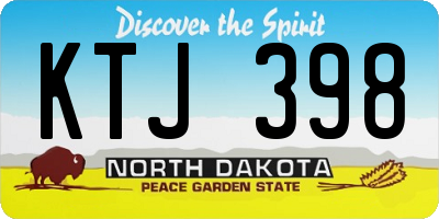 ND license plate KTJ398