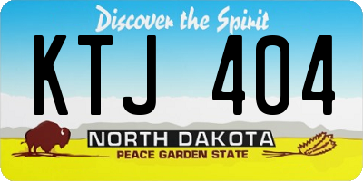 ND license plate KTJ404
