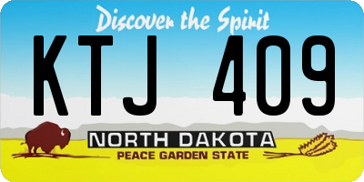 ND license plate KTJ409