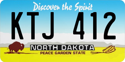 ND license plate KTJ412