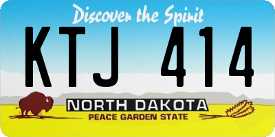 ND license plate KTJ414
