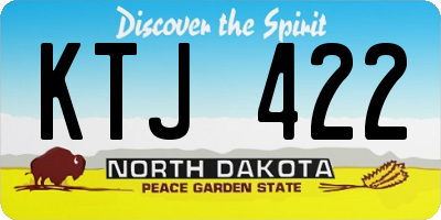 ND license plate KTJ422