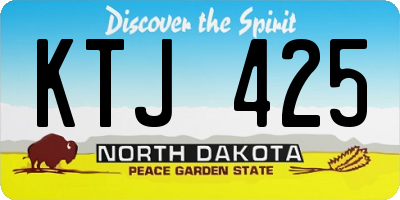 ND license plate KTJ425