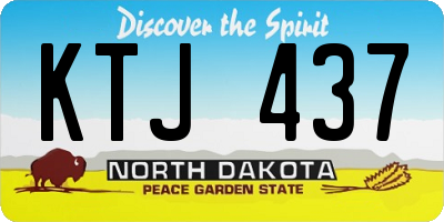 ND license plate KTJ437