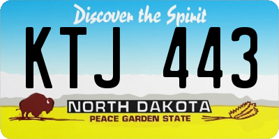 ND license plate KTJ443