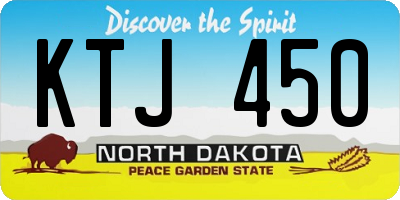 ND license plate KTJ450