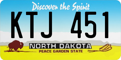 ND license plate KTJ451