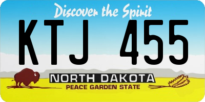 ND license plate KTJ455