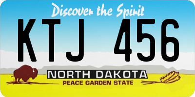 ND license plate KTJ456