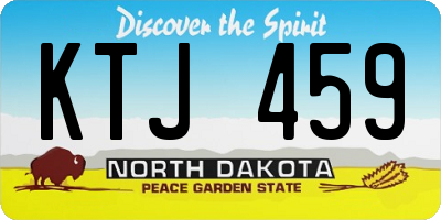 ND license plate KTJ459