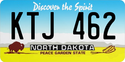 ND license plate KTJ462