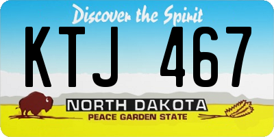 ND license plate KTJ467
