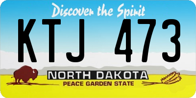 ND license plate KTJ473