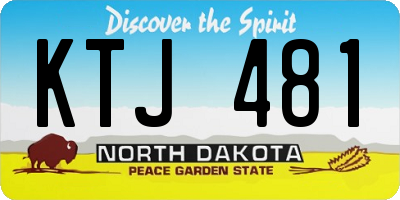 ND license plate KTJ481