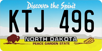 ND license plate KTJ496