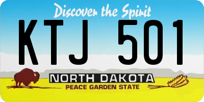 ND license plate KTJ501