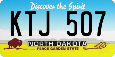ND license plate KTJ507