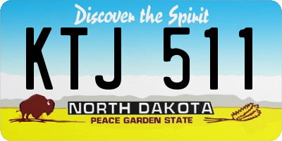 ND license plate KTJ511