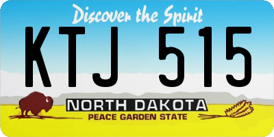 ND license plate KTJ515