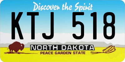 ND license plate KTJ518