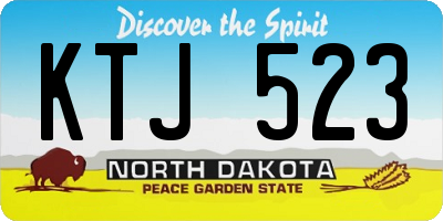ND license plate KTJ523