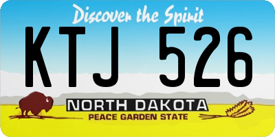 ND license plate KTJ526