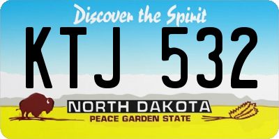 ND license plate KTJ532