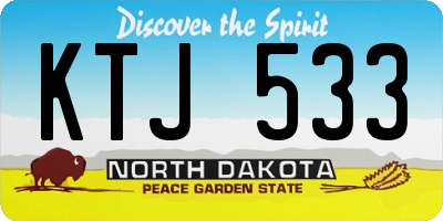 ND license plate KTJ533