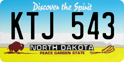 ND license plate KTJ543