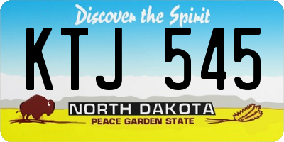 ND license plate KTJ545