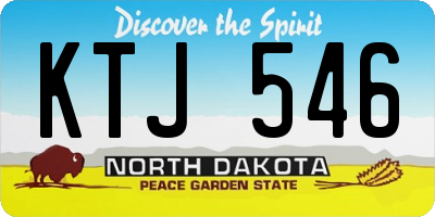 ND license plate KTJ546