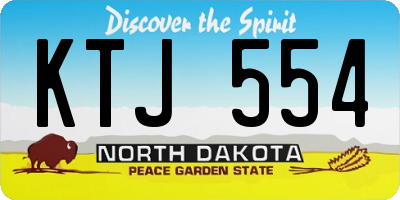 ND license plate KTJ554