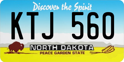 ND license plate KTJ560