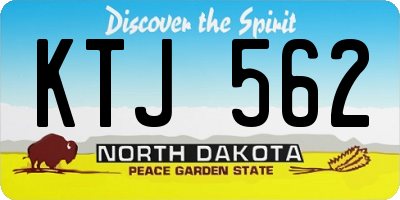 ND license plate KTJ562