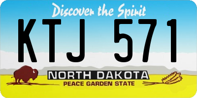ND license plate KTJ571
